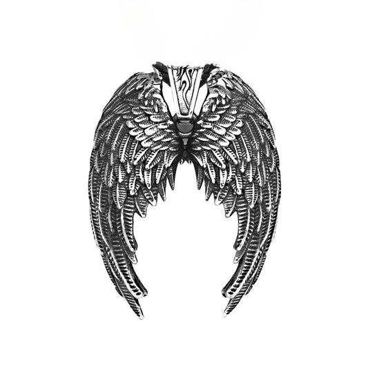 Timeless Retro Titanium Steel Angel Wings Pendant for Men and Women