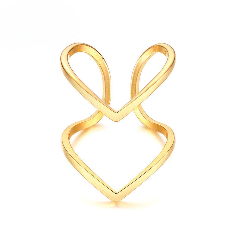 Hourglass Shape Ins Wind Girl Irregular Gold Index Finger Ring