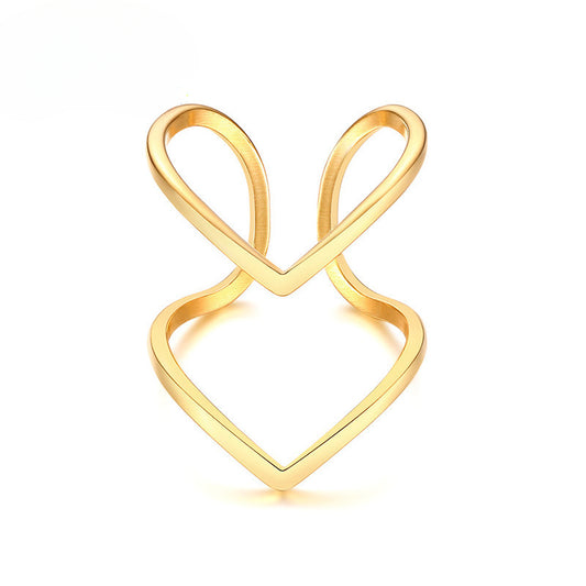 Hourglass Shape Ins Wind Girl Irregular Gold Index Finger Ring