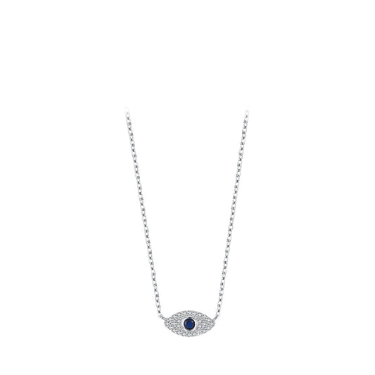 S925 Sterling Silver Devil's Eye Necklace with Zircon Details
