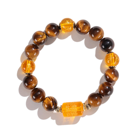 Planderful Fortune's Favor Bracelet – Premium Tiger's Eye and Citrine Design