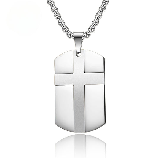 Amazon Supply European American Style Steel Cross Pendant