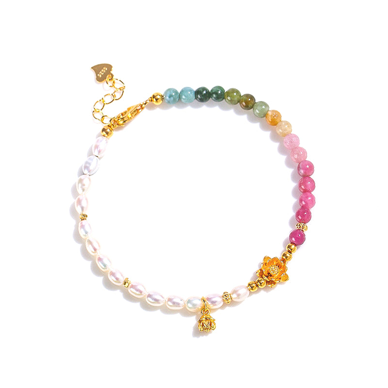 Planderful Fortune's Favor Bracelet – Fresh and Sweet Tourmaline and Pearl Design