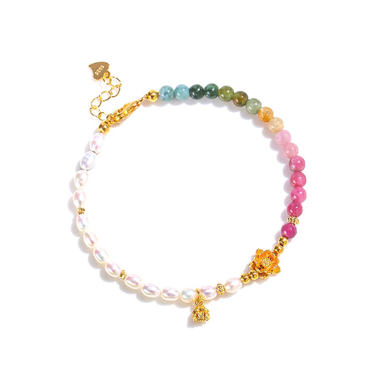 Planderful Fortune's Favor Bracelet – Fresh and Sweet Tourmaline and Pearl Design