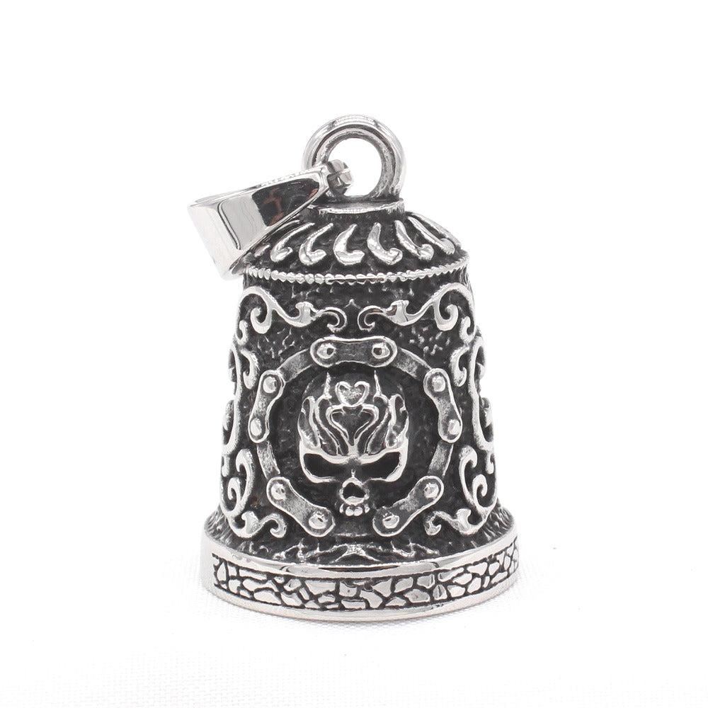 Titanium Steel Skull Pendant For Men Unisex Retro Bell Design Protection Statement Planderful Everyday Genie