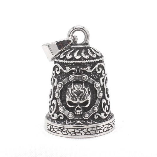 Titanium Steel Skull Pendant For Men Unisex Retro Bell Design Protection Statement Planderful Everyday Genie