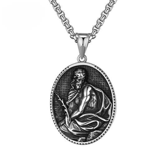 Titanium Steel Necklace - Vintage Religious Pendant