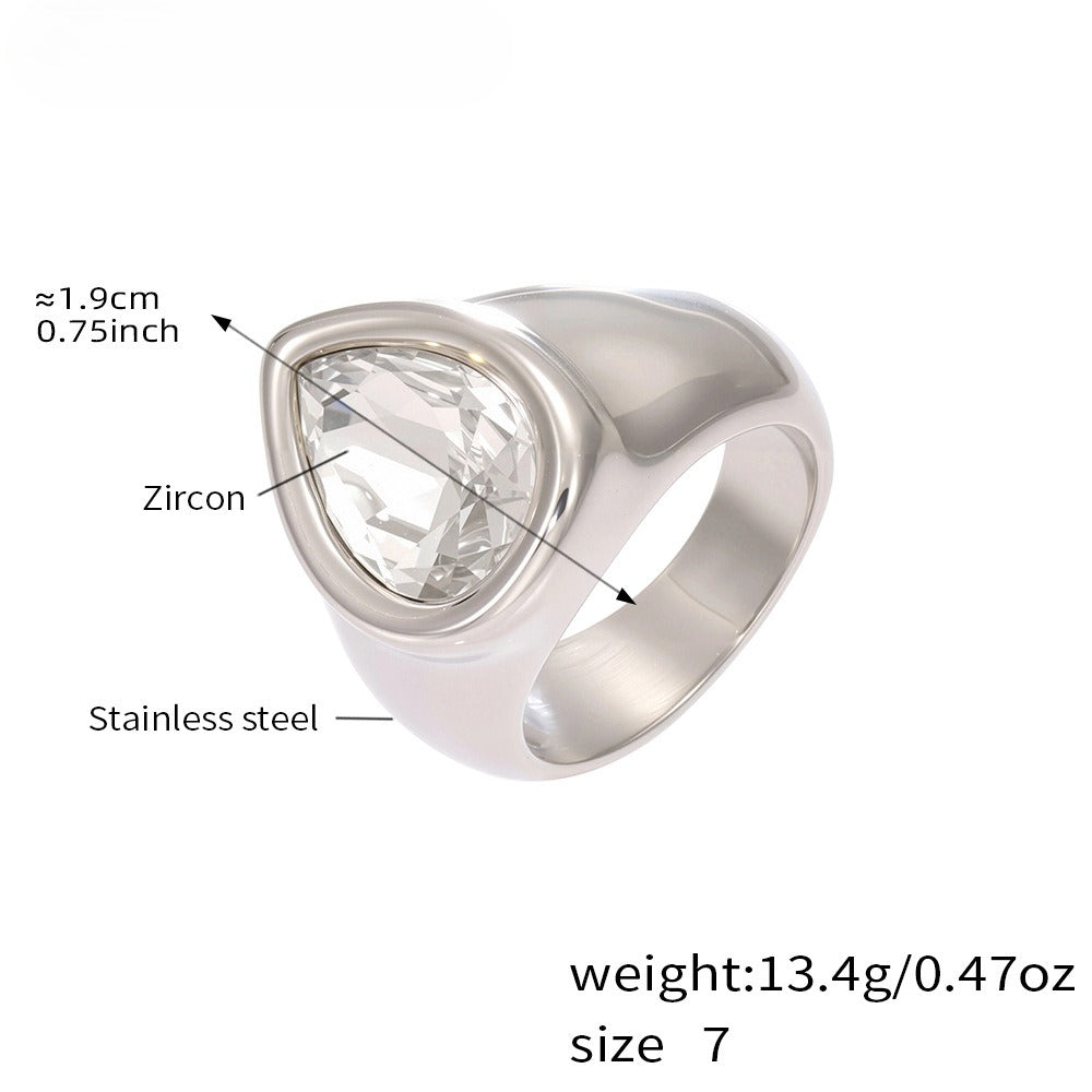 Planderful Heavy Industry Zircon Ring For Men Jewelry