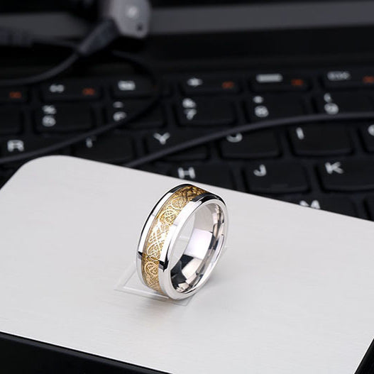 Personalized Handmade Titanium Steel Dragon Root Ring for Men and Women - Korean Jewelry Wholesale