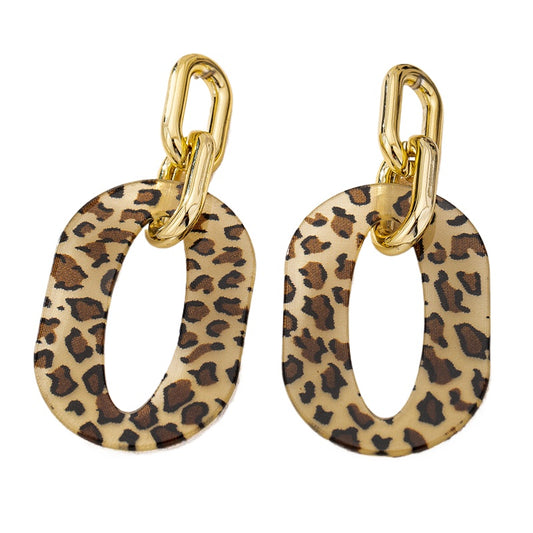 Planderful Vienna Verve Earrings – Exaggerated Leopard Print Design for Parties