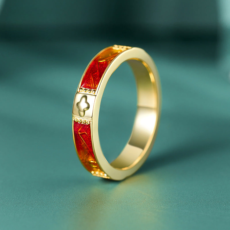 Dunhuang Style 925 Sterling Silver Ring Women's Niche Design