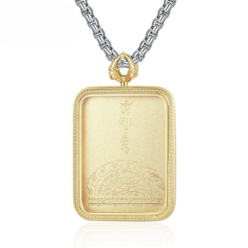 Steel Necklace – Elegant Tibetan Box Pendant With Chain For Everyday Spiritual Style Gift