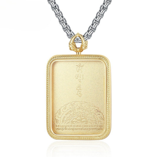 Steel Necklace – Elegant Tibetan Box Pendant With Chain For Everyday Spiritual Style Gift