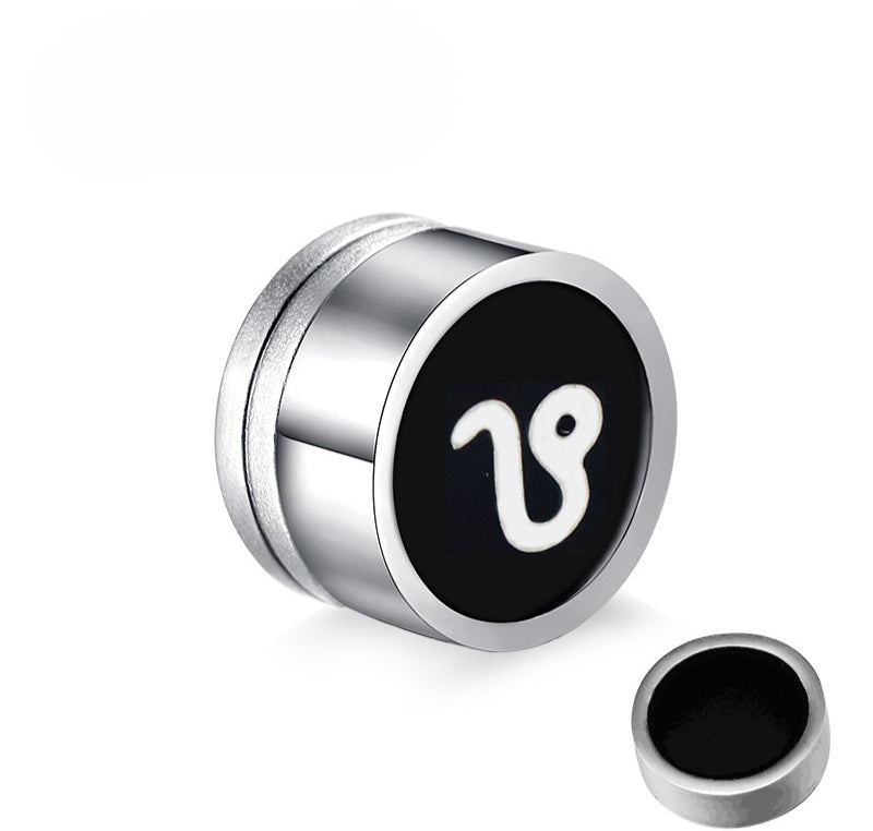 Titanium Steel Twelve Constellation Earrings for Men