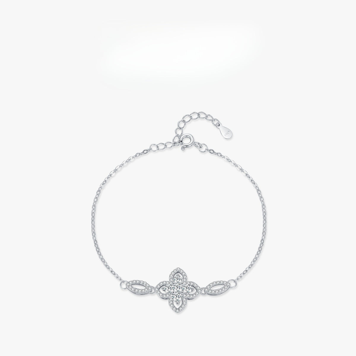 925 Sterling Silver Vintage Floral Bracelet
