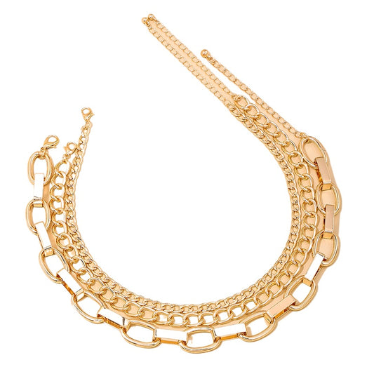 Urban Edge Cuban Chain Metal Necklace by Planderful - Vienna Verve Collection