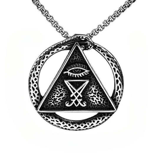 Viking Personality Vintage Freemason Triangle Pyramid Pendant