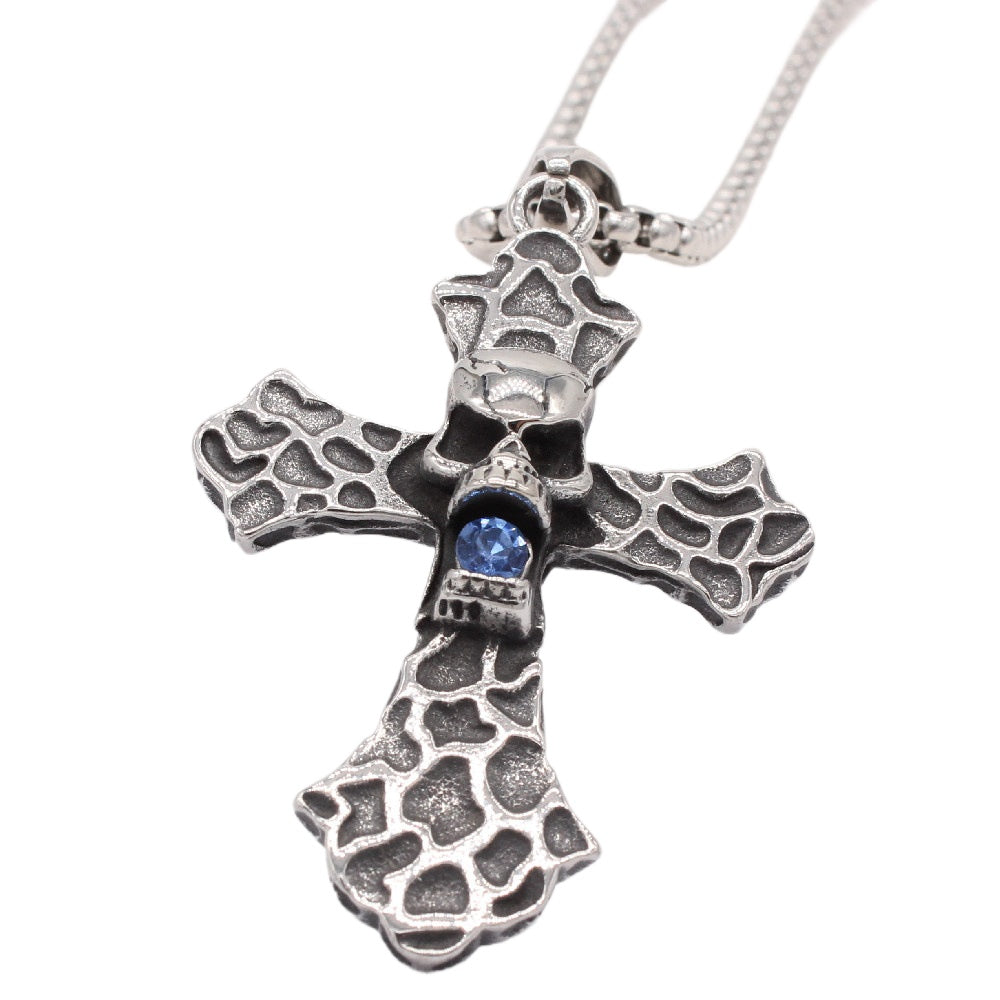 Skull Pendant Titanium Steel Necklace For Men And Unisex Protection Retro Cross By Planderful