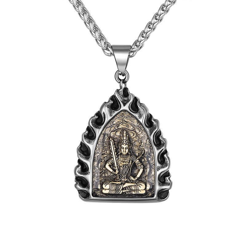 Titanium Steel Necklace – Vintage Buddha Zodiac Charms