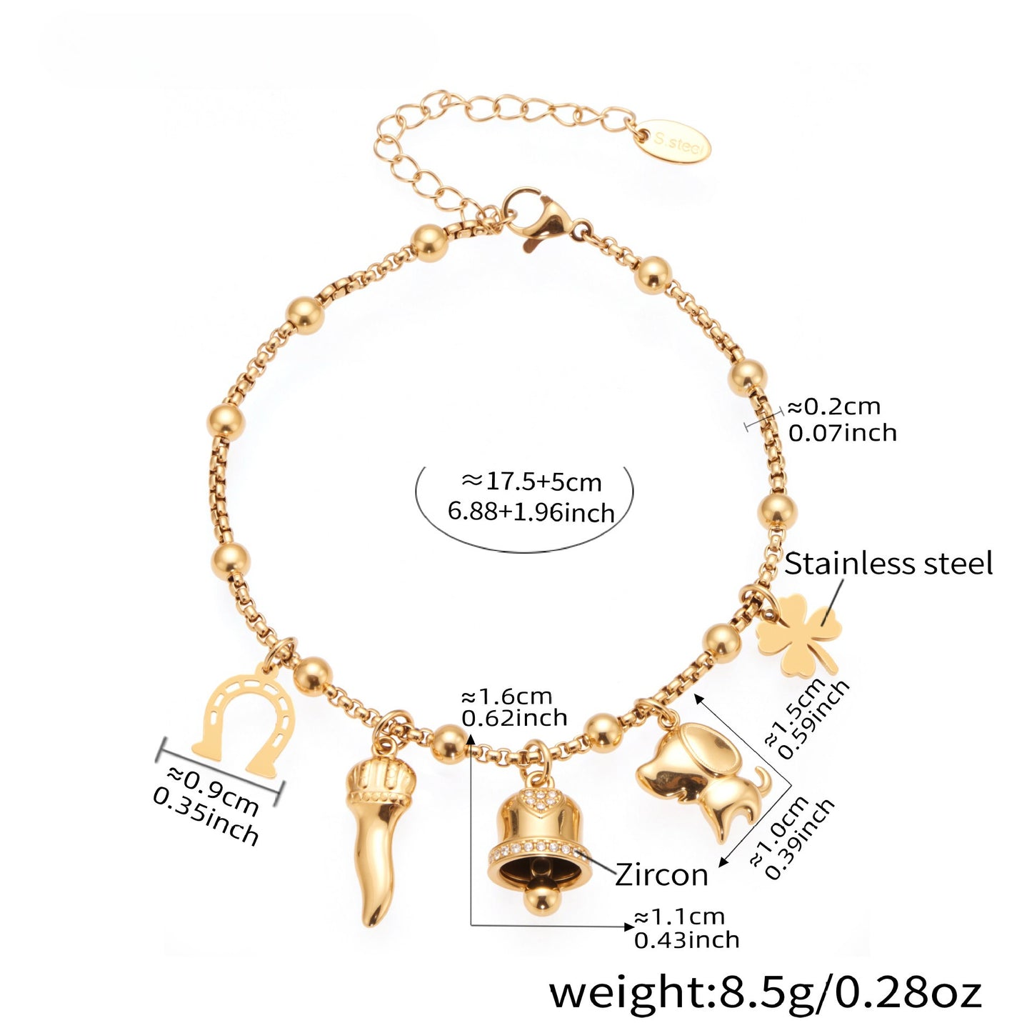 Planderful Medieval Zircon Bracelet For Women Gold Plated
