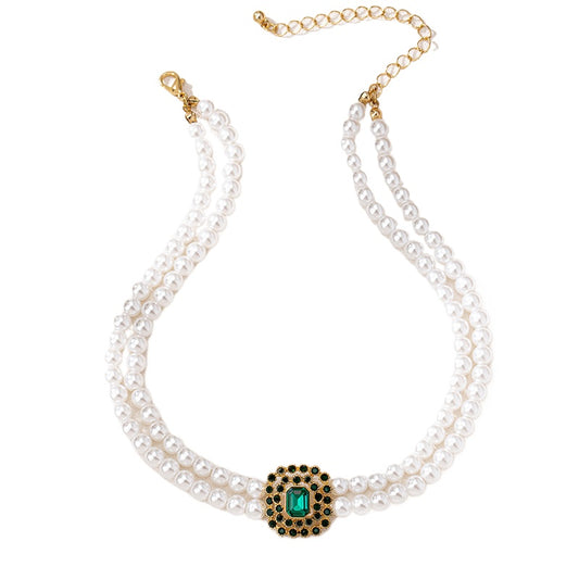 Planderful Vienna Verve Necklace – Elegant Multi-Layer Imitation Pearl Design
