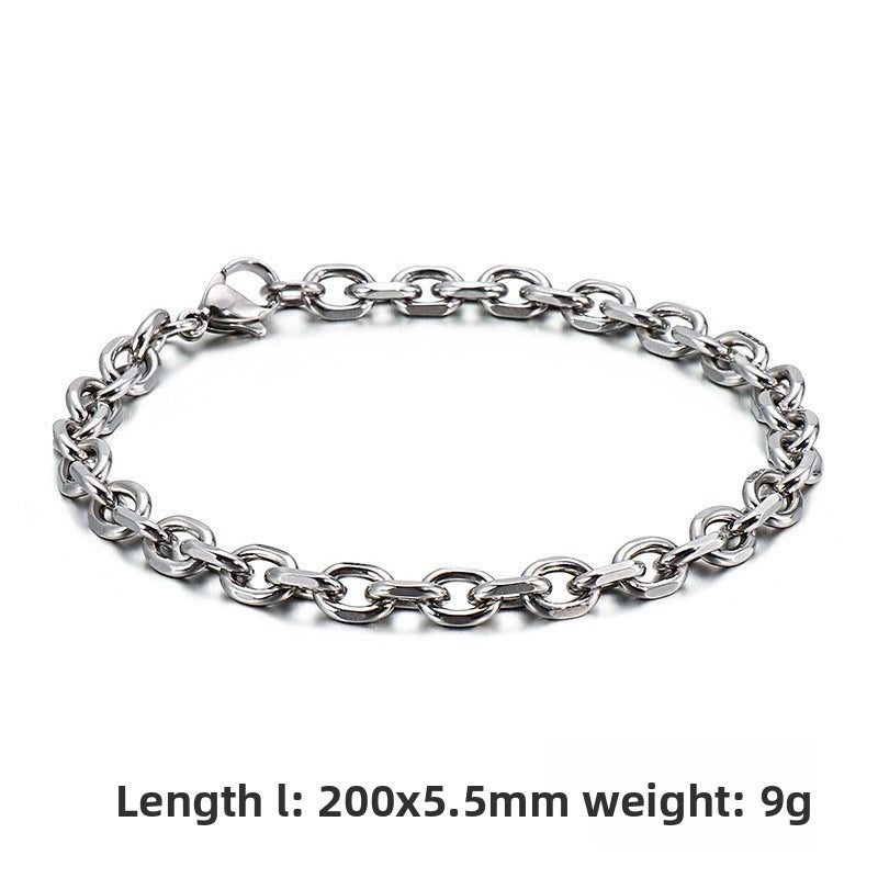 Punk Hip-Hop Stainless Steel – Interlocking O-Tide Unisex Titanium Steel Bracelet