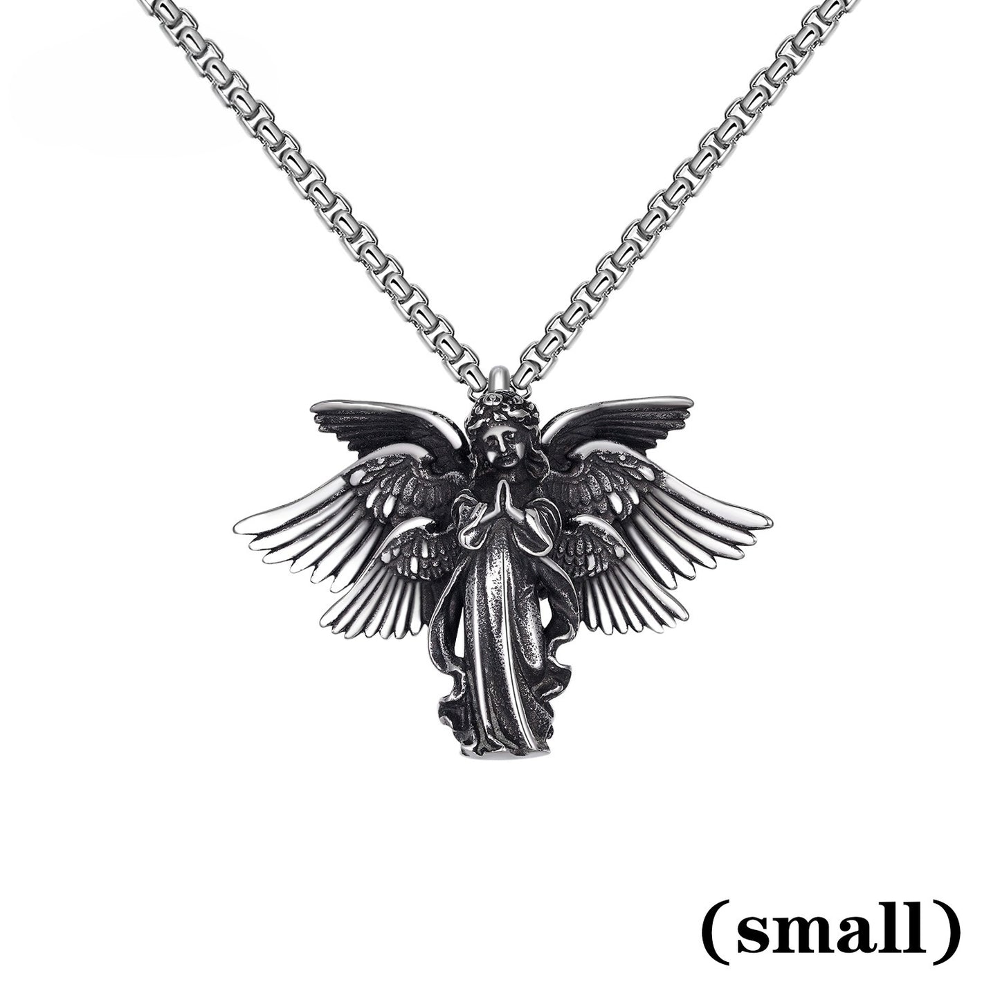 Steel Necklace - Elegant Angel Pendant Necklace