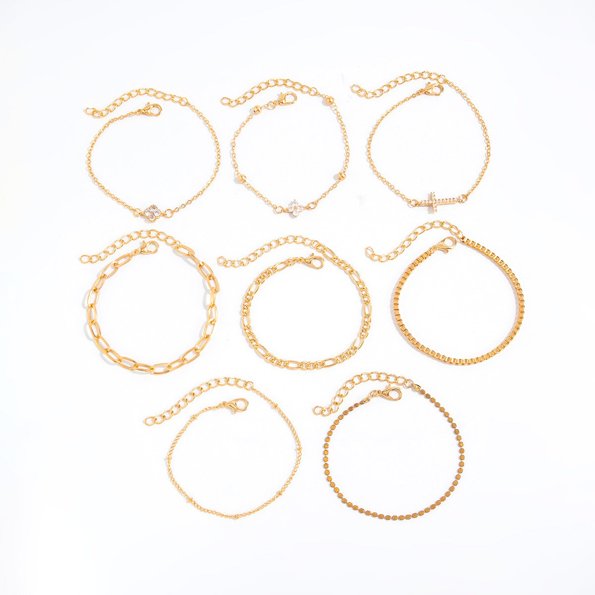 Planderful Vienna Verve Gold Multi Layer Chain Bracelet With Retro Zircon Flowers For Fashion Forward Women Statement Jewelry