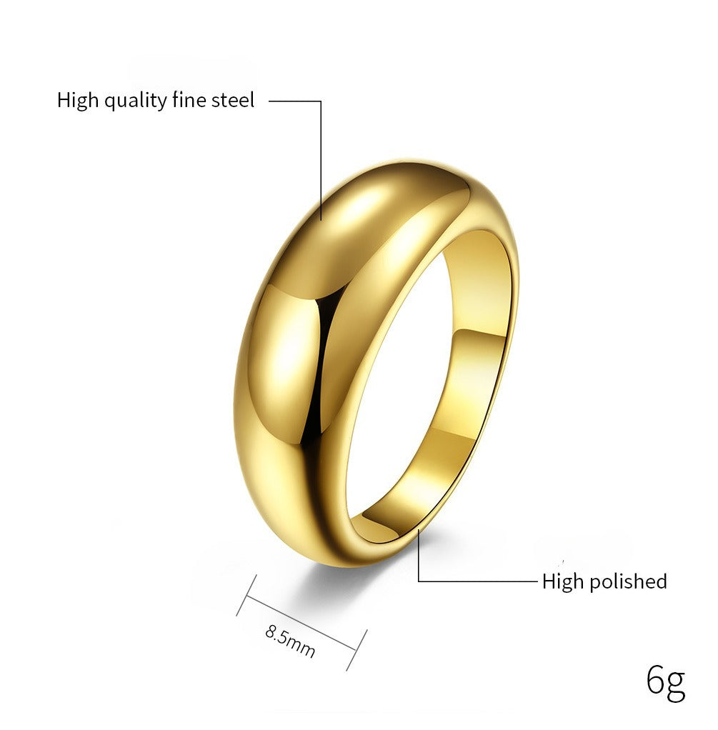 Planderful Titanium Steel Ring Unisex Retro Curved Water Drop Design For Men Women Couples Durable Daily Wear