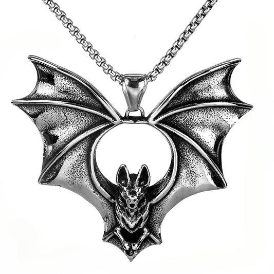 European and American Style Bat Pendant Necklace for Men