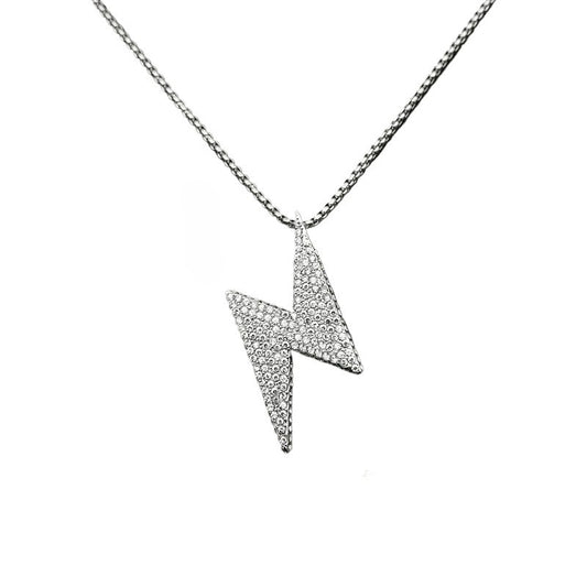 Stainless Steel Hip Hop Necklace From Planderful Everyday Genie With Gold Plated Zircon Lightning Pendant For Men