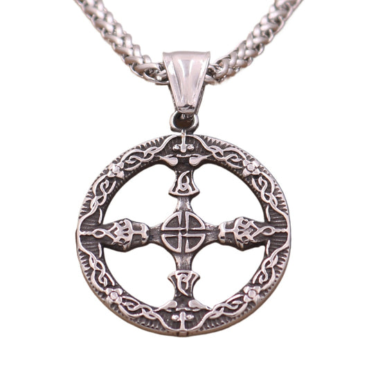 Legendary Viking Compass Necklace - Norse Legacy Collection - Titanium Steel Waterproof Talisman Jewelry for Men