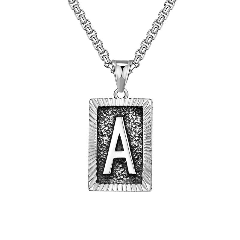 Steel Necklace – Dainty Brand Letter Pendant For Hip Hop Street Style Chain By Planderful