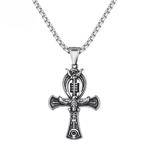 Stainless Steel Necklace – Elegant Egyptian Cross Pendant
