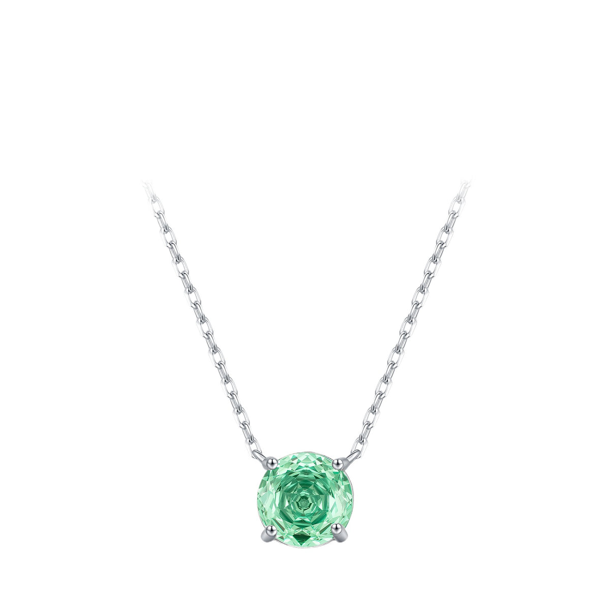 925 Sterling Silver Sparkling Rose-Cut Zircon Necklace
