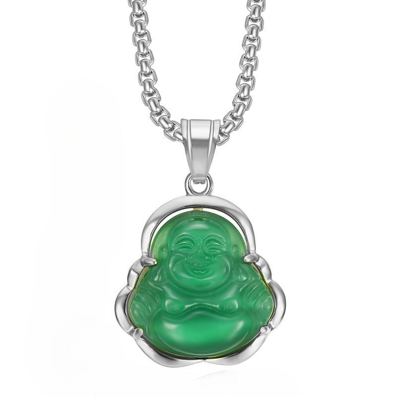 Punk Buddhist Stainless Steel Pendant Necklace