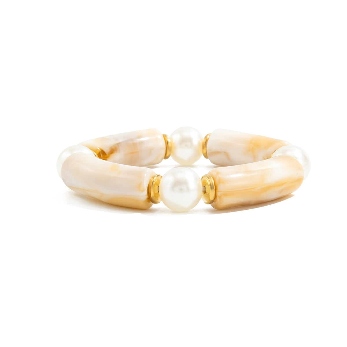 Planderful Amber Beaded Elastic Bracelet Vienna Verve Statement Jewelry For Women Fashion Lovers