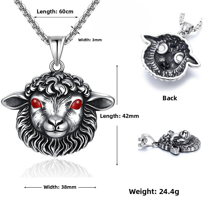 Punk Lamb Stainless Steel Pendant Necklace