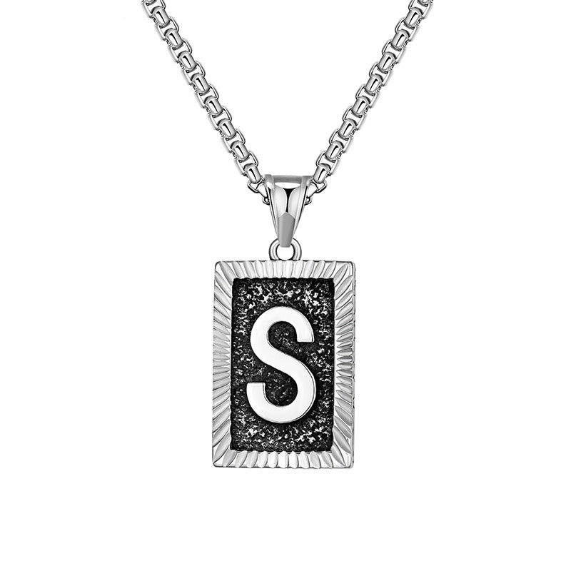 Steel Necklace – Dainty Brand Letter Pendant For Hip Hop Street Style Chain By Planderful