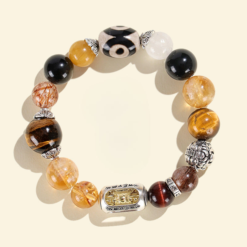 Planderful Fortune's Favor Bracelet – Original Design with Tiger's Eye and Dzi Beads
