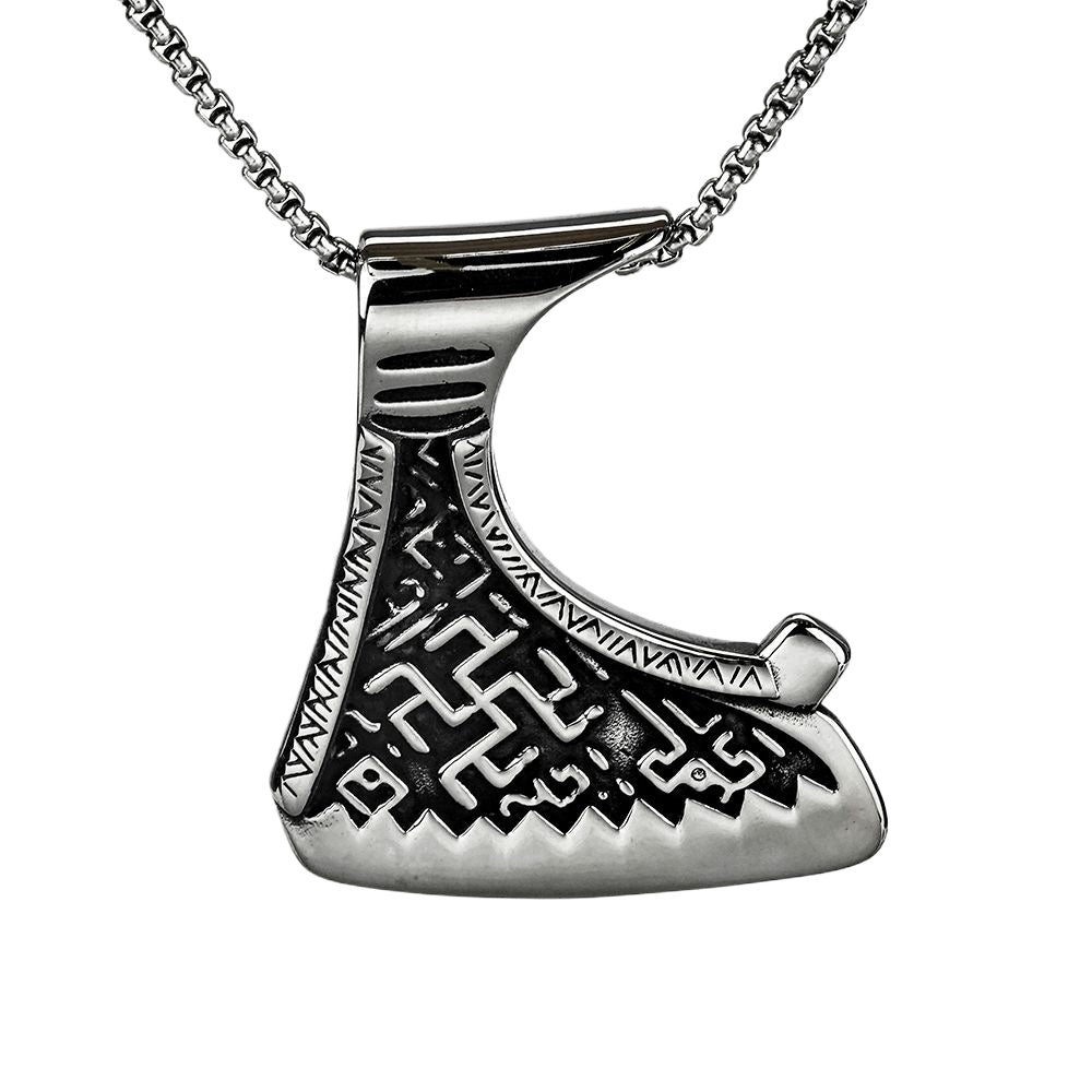 Planderful Retro Axe Pendant Necklace Titanium Steel Durable For Men Bold Norse Legacy Collection