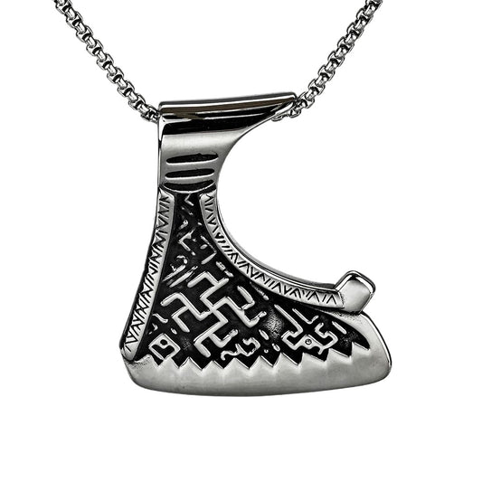 Planderful Retro Axe Pendant Necklace Titanium Steel Durable For Men Bold Norse Legacy Collection