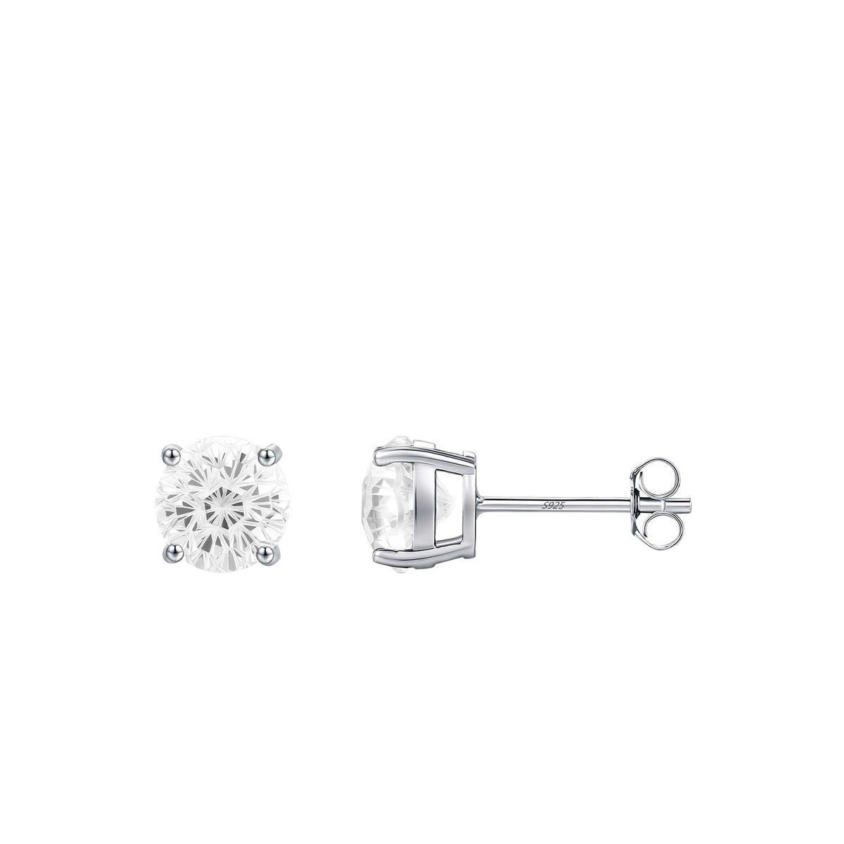 925 Sterling Silver Fireworks-Cut Stud Earrings