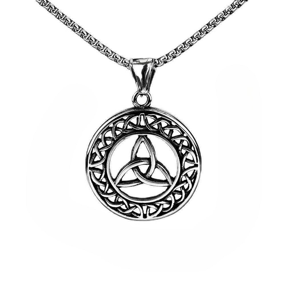 Viking Pendant Stainless Steel Boiled Black Hollow Celtic Knot For Men Planderful Norse Legacy Bold Timeless