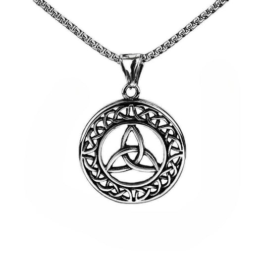 Viking Pendant Stainless Steel Boiled Black Hollow Celtic Knot For Men Planderful Norse Legacy Bold Timeless