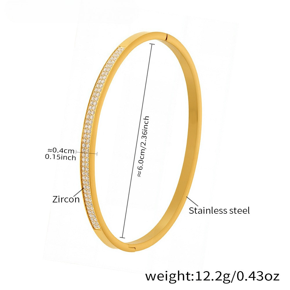 Planderful Zircon Double Row Bracelet For Stylish Commuters