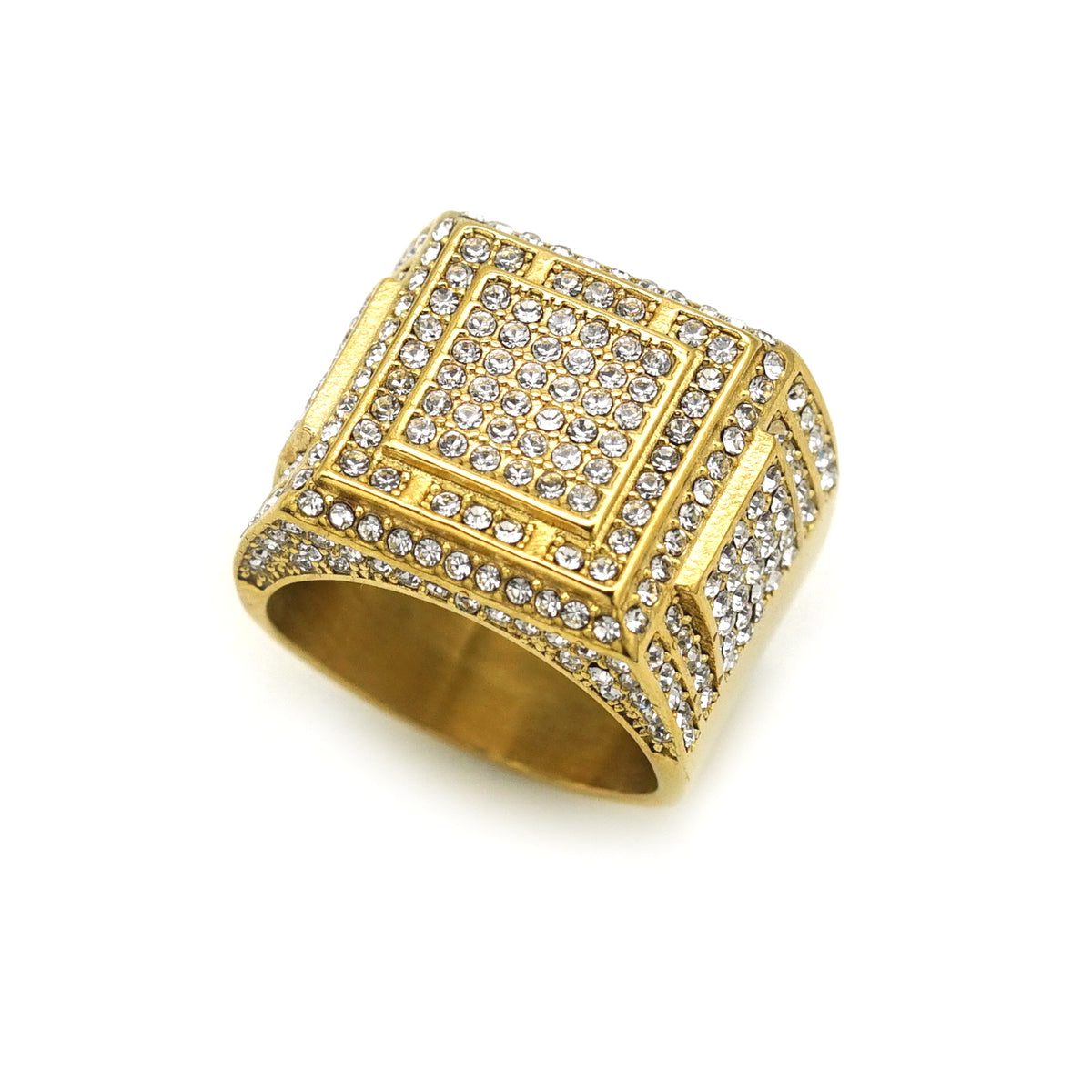 Planderful Everyday Genie Stainless Steel Zircon Ring For Men Unisex Bold Statement Jewelry