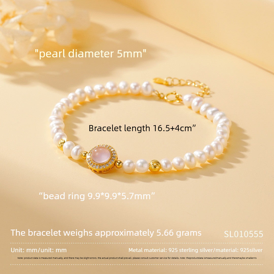 Pearl Hibiscus 925 Sterling Silver Women's Bracelet