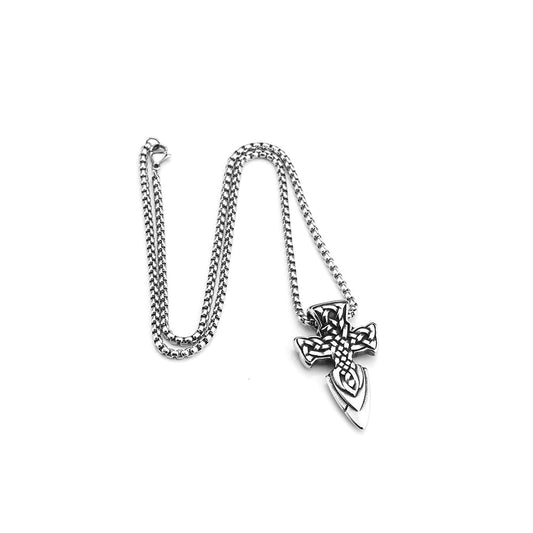 European And American Retro Stainless Steel Viking Shield Necklace