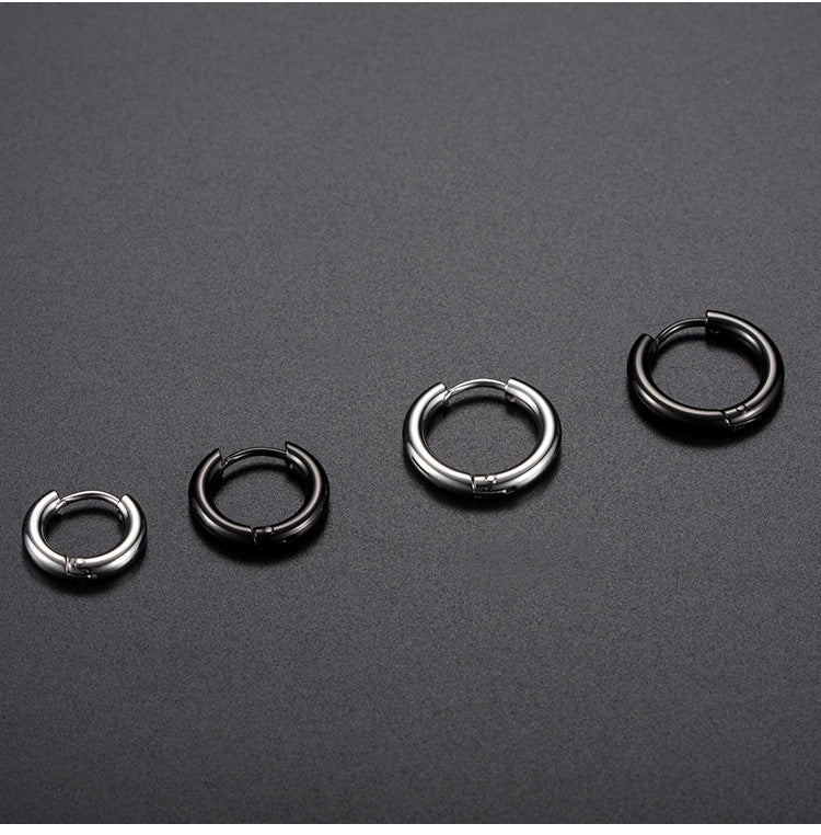 Neutral and Cold Japanese Korean Titanium Steel Earrings for Men